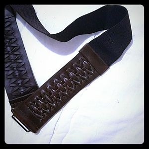 Chocolate Leathery Elastic Belt
